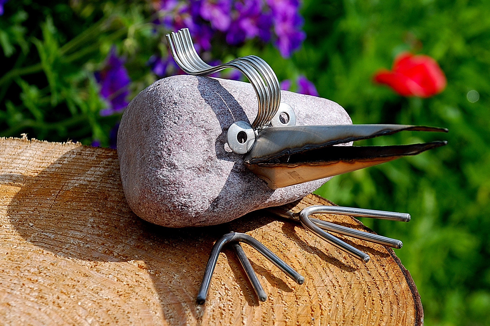 Zwirki Edelstahlvogel Dekoration Garten Balkon Terasse