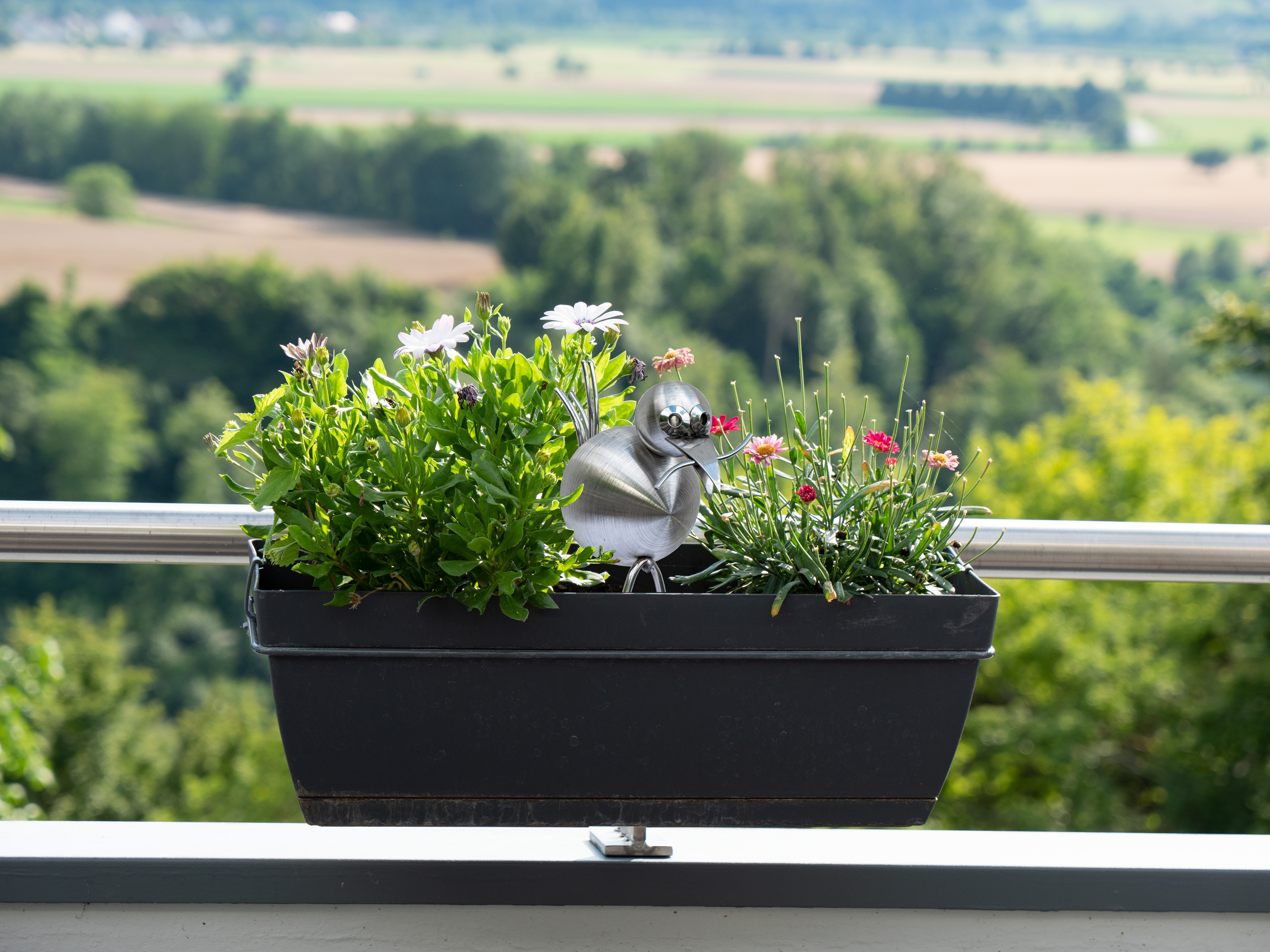 Blumenkübel Pflanzkübel Deko Teresse Haus und Garten Balkon Edelstahl wetterfest rostfrei J. Tiedemann Manufaktur Design