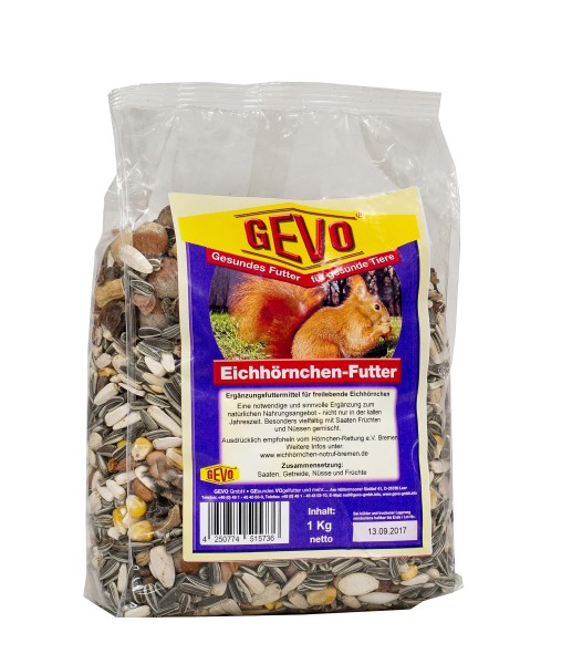 GEVO-Eichhörnchenfutter, 1 kg Deutsche Herstellung, hochwertige Zutaten